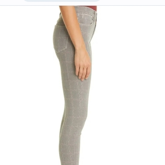 Frame Le High Skinny Crop Plaid Jeans Size 32 - Picture 4 of 13